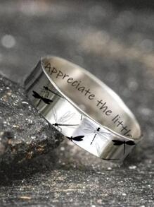 HOTNICE 蜻蜓裝飾戒指 - 銀色 - 查看 2