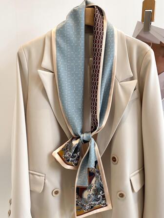 1pc Women Circle Pattern Fashion Skinny Scarf For Daily Life Bandana,Hair Band,Head Band Ideal For Dressing Up Your Look,School