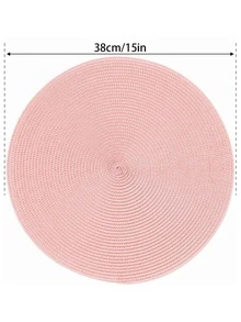 1入組素色圓形現代PP防滑桌墊 - 淺粉色 - 查看 4