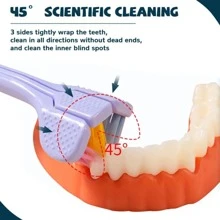 Zestaw rodzinny szczoteczek do zębów dla dorosłych 360° Cleaning Teeth, trójwymiarowe włosie, bez martwych punktów, miękkie włosie, 1 szt./2 szt., dekoracja do łazienki, jesienna dekoracja