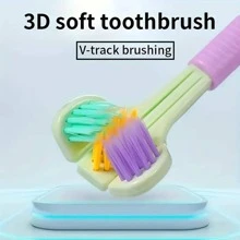 Zestaw rodzinny szczoteczek do zębów dla dorosłych 360° Cleaning Teeth, trójwymiarowe włosie, bez martwych punktów, miękkie włosie, 1 szt./2 szt., dekoracja do łazienki, jesienna dekoracja