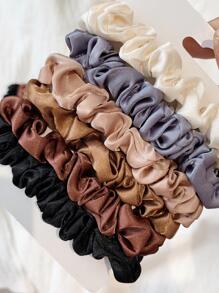 6pcs Women Solid Casual Scrunchie For Daily Life - Multicolor - View 4