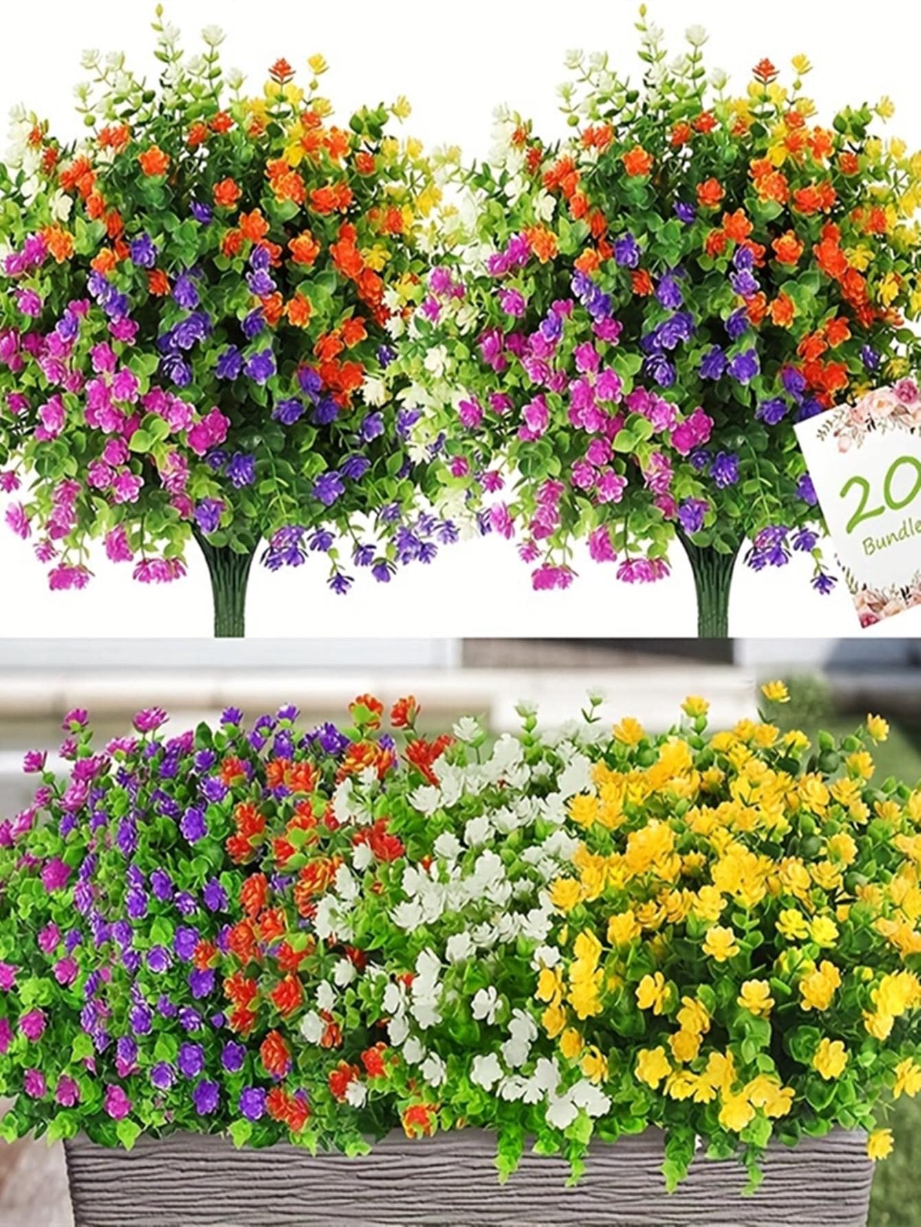 1入組塑料人造花花束，現代人造花束，婚禮裝飾