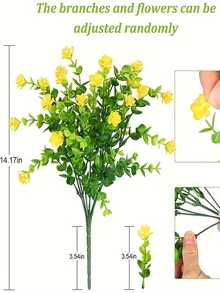 1入組塑料人造花花束，現代人造花束，婚禮裝飾