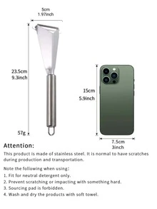 1入組不銹鋼水果削皮器 - 銀色 - 查看 6