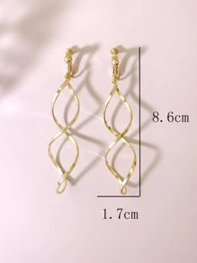 2入組螺旋設計耳夾 - 金黃色 - 查看 4