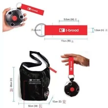 1pc Foldable Reusable Roll Up In Small Case Shopping Bag - Black - View 4