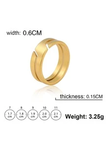 Nam Tối giản Nhẫn Thép không gỉ Đồ trang sức Qủa tặng Cho nam giới Đúng mốt - Vàng - Xem 4