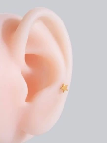 1入組星形裝飾耳釘 - 金黃色 - 查看 3