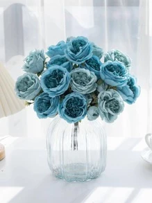 1 Nhựa Nhân Tạo Hoa, Lãng Mạn Nhân Tạo Hoa Bó Cho Gia Đình, Trang Trí Lễ Cưới - Màu xanh lam - Xem 2