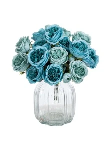 1 Nhựa Nhân Tạo Hoa, Lãng Mạn Nhân Tạo Hoa Bó Cho Gia Đình, Trang Trí Lễ Cưới - Màu xanh lam - Xem 4