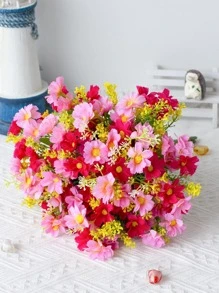 2 Bó Hoa Nhân Tạo Bằng Nhựa, Bó Hoa Nhân Tạo Hiện Đại Cho Gia Đình, Trang Trí Lễ Cưới - Màu Hồng Tươi - Xem 5