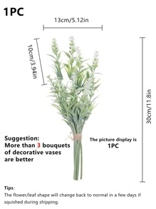 1支人造薰衣草装饰花，可用于家居花瓶摆设、户外花园装饰、新娘捧花和腕花。 - 白色 - 查看 6