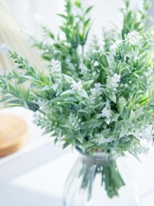 1支人造薰衣草装饰花，可用于家居花瓶摆设、户外花园装饰、新娘捧花和腕花。 - 白色 - 查看 3