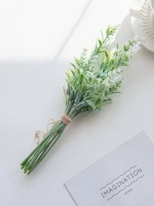 1支人造薰衣草装饰花，可用于家居花瓶摆设、户外花园装饰、新娘捧花和腕花。 - 白色 - 查看 4