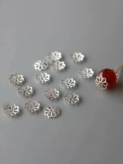 200pcs Vintage Style Silver/Gold Plated 7/9mm Flower Petal Shaped Bead Caps, Suitable For DIY Bracelet & Jewelry Making
