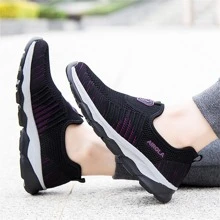 Women's Casual Walking Shoes Breathable Mesh Work Slip-On Sneakers - màu đen - Xem 8
