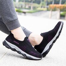 Women's Casual Walking Shoes Breathable Mesh Work Slip-On Sneakers - màu đen - Xem 3