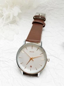 Kezi Kezzi手表新款流行经典百搭优雅简约个性化休闲皮革石英表学生手表 - 咖啡棕 - 查看 2