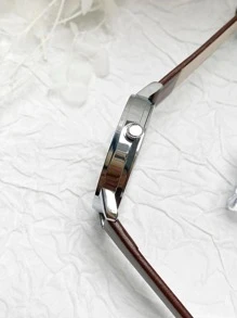 Kezi Kezzi手表新款流行经典百搭优雅简约个性化休闲皮革石英表学生手表 - 咖啡棕 - 查看 4