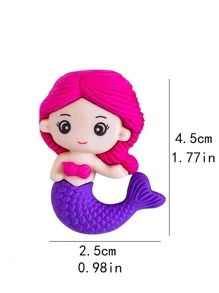 2 piezas Borrador al azar con dibujos animados sirena - Multicolor - Ver 2