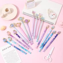 4pcs Mixed Color Bead Decor Gel Pen, Creative Multi-purpose Gel Rollerball Pen For Office, School