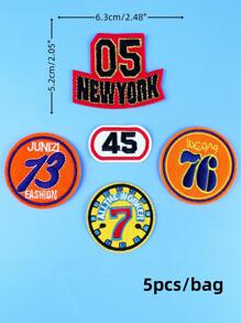 5入組字母圖案熨燙貼片 - 彩色 - 查看 3