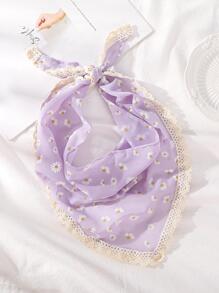 印花髮帶 - 紫色 - 查看 2