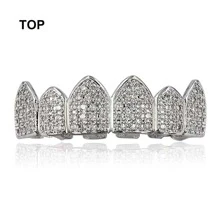 水鑽裝飾牙套飾品銅銀顏色身體鏈 - 銀色 - 查看 9