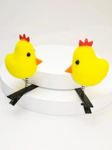 2pcs Women Chicken Decor Cute Hair Clip For Daily Life - Yellow - View 5