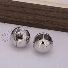 Ball Design Hoop Earrings - Silver - View 2