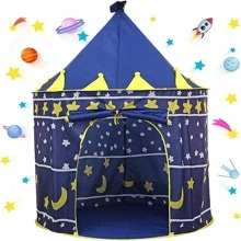 Casa De Campaña Con Diseño De Castillo Para Niños Niñas - Azul - Ver 3