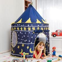 Casa De Campaña Con Diseño De Castillo Para Niños Niñas - Azul - Ver 4