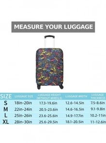 1入組卡通圖案手提箱現代滌綸手提箱套 - 彩色 - 查看 2