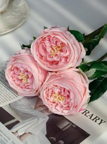 1pc Simulated Moisturizing Austin Rose ,Wedding Decoration Photo Prop Dining Table Decoration Floral Artificial Flowers - Pink - View 3