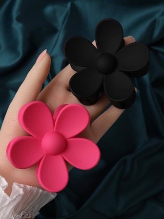 2入組花朵設計髮爪