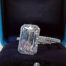 2pcs/set Cubic Zirconia Decor Ring - Silver - View 2