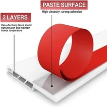 1 miếng dán niêm phong đáy cửa PVC, dải cách âm màu trắng hàng ngày cho gia đình - trắng - Xem 3