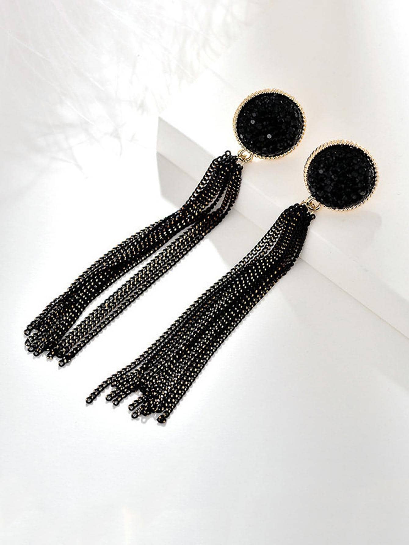 Rhinestone Tua trang trí còng tai - Nhiều màu - Xem 1