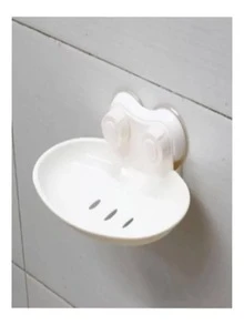 Jabonera Porta Jabón Con Chupón Baño Higiene Soporte Ducha - Blanco - Ver 2