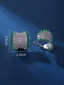 Bông tai trang trí bằng đá khối Zirconia - Nhiều màu - Xem 3