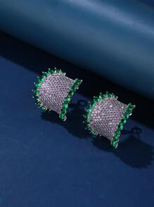 Bông tai trang trí bằng đá khối Zirconia - Nhiều màu - Xem 2