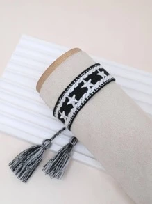 Tua trang trí vòng tay bện - màu đen - Xem 1