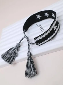 Tua trang trí vòng tay bện - màu đen - Xem 4