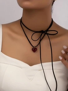 Heart Charm Layered Necklace