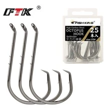 25入組碳鋼章魚魚鉤 - 黑色 - 查看 1