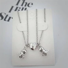 2入組/套恐龍吊墜鏈式項鏈 - 銀色 - 查看 2