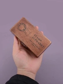 30pcs Wooden Stamp, Vintage Design Stamp For Student - Brown - View 4