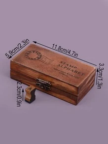 30pcs Wooden Stamp, Vintage Design Stamp For Student - Brown - View 5