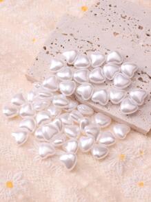100pcs/set Heart Shaped DIY Bead - White - View 1
